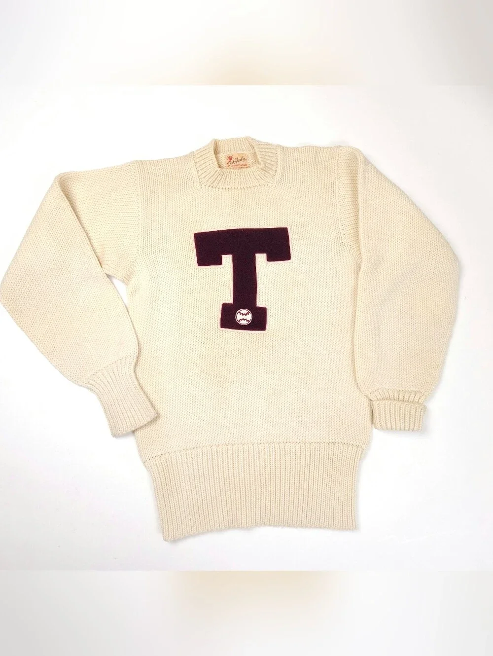 Dick Fischer Buffalo NY Oakes Bros Vintage Wool Letterman T Baseball Sweater